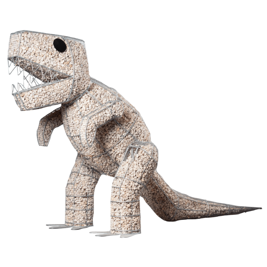 T-REX-L - 190 cm magas kerti dínó, világos kövekkel