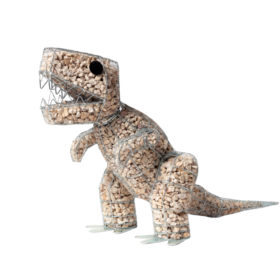 T-REX-L - 190 cm magas kerti dínó, bézs kövekkel